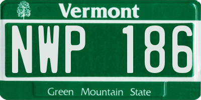 VT license plate NWP186