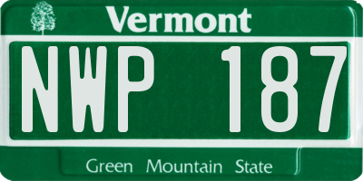 VT license plate NWP187