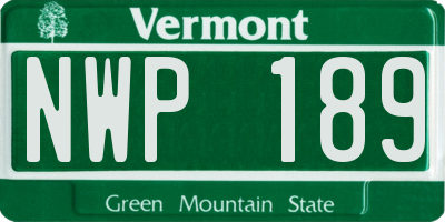 VT license plate NWP189