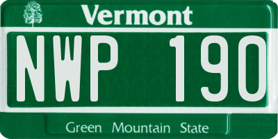 VT license plate NWP190