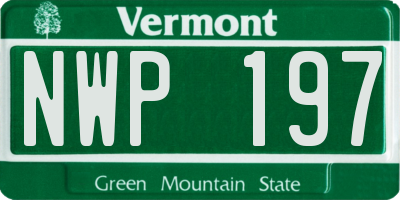 VT license plate NWP197