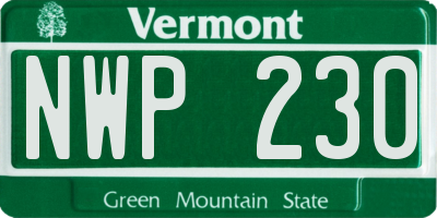 VT license plate NWP230
