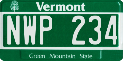 VT license plate NWP234