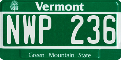 VT license plate NWP236