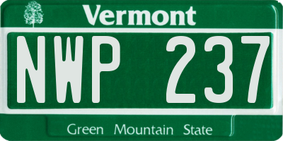 VT license plate NWP237