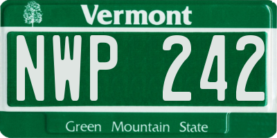 VT license plate NWP242