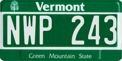 VT license plate NWP243