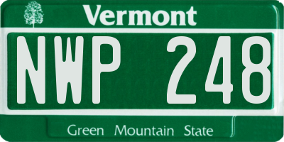 VT license plate NWP248