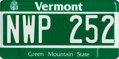 VT license plate NWP252
