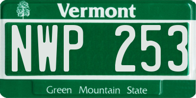 VT license plate NWP253
