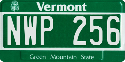 VT license plate NWP256