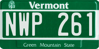 VT license plate NWP261