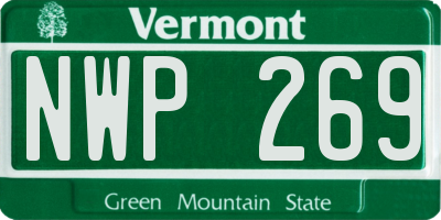 VT license plate NWP269