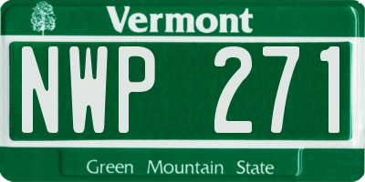 VT license plate NWP271