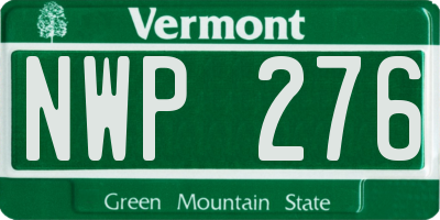 VT license plate NWP276