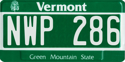 VT license plate NWP286