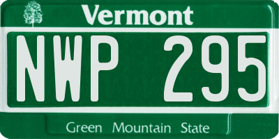 VT license plate NWP295