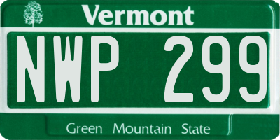 VT license plate NWP299