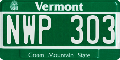 VT license plate NWP303