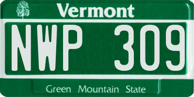 VT license plate NWP309