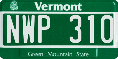 VT license plate NWP310