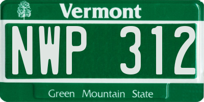 VT license plate NWP312