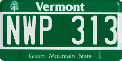 VT license plate NWP313