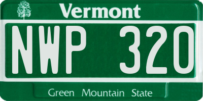 VT license plate NWP320