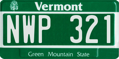 VT license plate NWP321