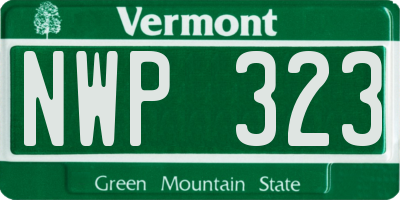 VT license plate NWP323