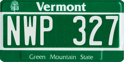 VT license plate NWP327