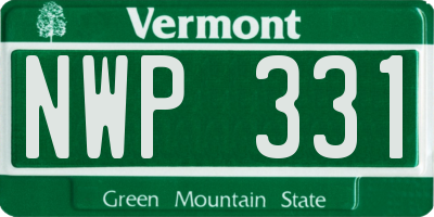 VT license plate NWP331