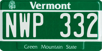VT license plate NWP332
