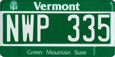 VT license plate NWP335