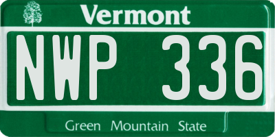 VT license plate NWP336