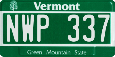 VT license plate NWP337