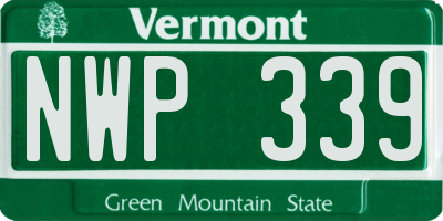 VT license plate NWP339