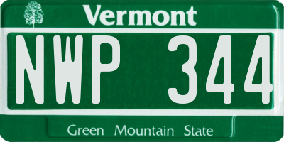 VT license plate NWP344