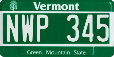 VT license plate NWP345