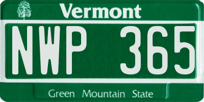 VT license plate NWP365