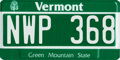 VT license plate NWP368