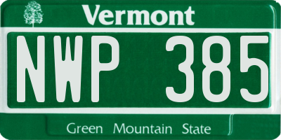 VT license plate NWP385