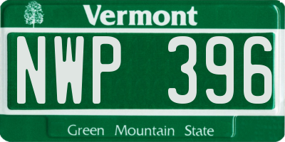 VT license plate NWP396