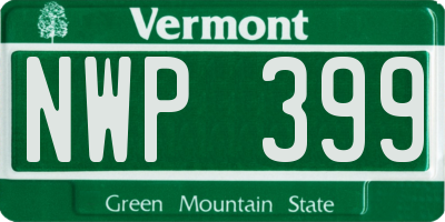 VT license plate NWP399