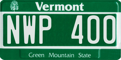 VT license plate NWP400