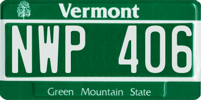VT license plate NWP406