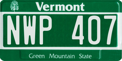 VT license plate NWP407