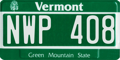 VT license plate NWP408