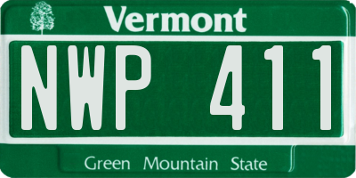 VT license plate NWP411