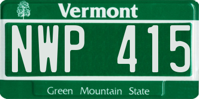 VT license plate NWP415